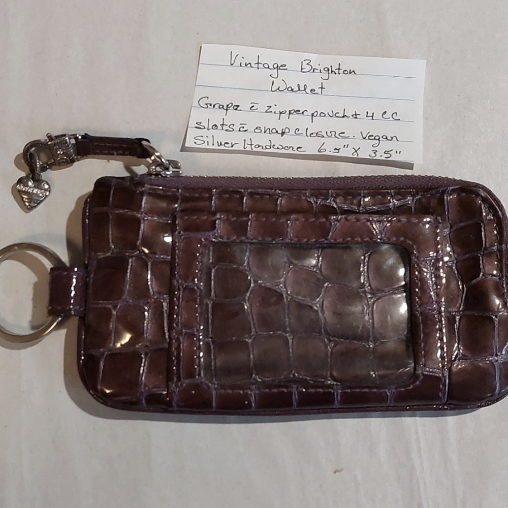 Vintage Brighton snap wallet in grape.